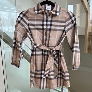 Classic Burberry Checkered Shirt Dress with Belt AUTHENTIC